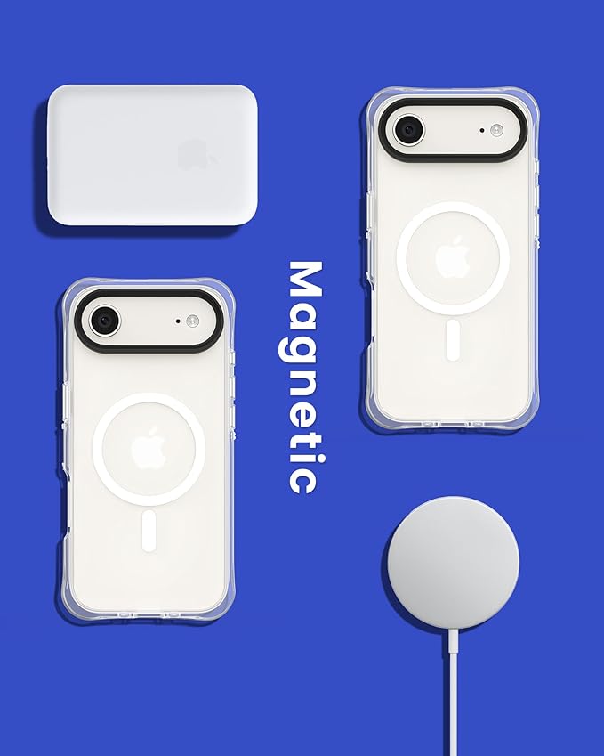 ORNARTO Air Case for iPhone Air Clear | Military-Grade Drop Protection | Camera Control Button | Compatible with MagSafe | Built-in Air Phone Cover - White