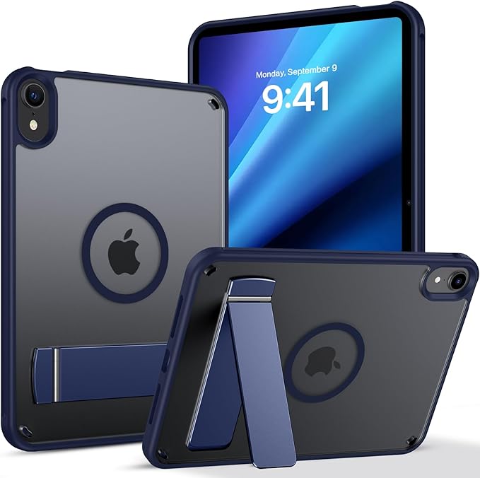 GUAGUA for iPad mini 7 Case 2024 (A17 Pro), Magnetic Mini 7th/6th Generation Cases with Stand(2024/2021) with Pencil Holder Slim Protective Kickstand Tablet Case for iPad mini 7th/6th 8.3'', Blue