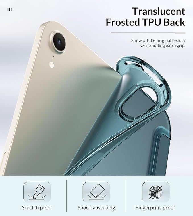 MoKo Case Fit New iPad mini 7 (A17 Pro) 2024, iPad mini 6th Generation Case 2021 (8.3-inch), iPad mini 6 Case, Soft TPU Translucent Frosted Back Cover Case for iPad mini 7th, Turquoise
