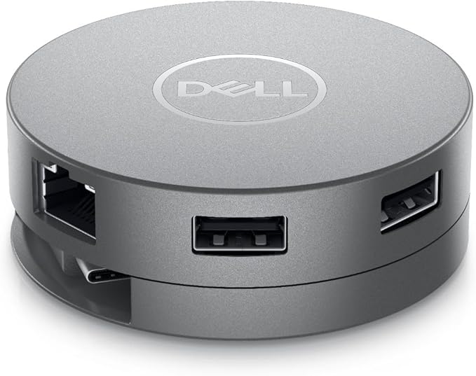 Dell 7-in-1 USB-C Multiport Adapter - DA310-2. USB-A Ports, 1 USB-C, 1 HDMI, 1 DisplayPort, 1 VGA and 1 RJ-45 Port, Crisp 4K Resolution at 60Hz, SuperSpeed Data Transfers, Lightweight and Portable.
