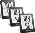 DOQAUS Digital Hygrometer Indoor Thermometer 3 Pack, Room Thermometer with 5s Fast Refresh, Accurate Humidity Meter Temperature Sensor for Home, Bedroom, Baby Room, Office, Greenhouse, Cellar (Black)