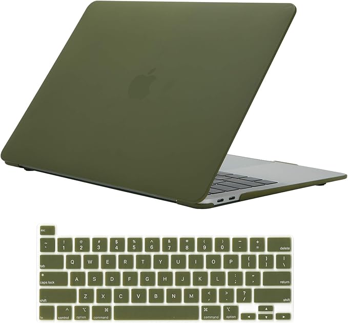 Se7enline Compatible with MacBook Pro 13 2024/2023/2022/2021/2020 Case Hard Shell Cover for Mac Pro 13.3-inch M1/M2 A2338/A2251/A2289 with Touch Bar Touch ID&Silicone Keyboard Skin, Avocado Green