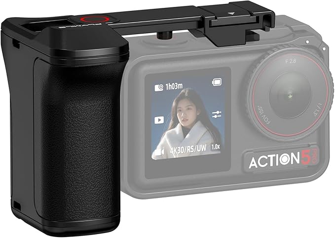 Grip Kit for DJI OSMO Action 5 Pro (for Original Cage), Handle Holder Expansion Mount DSLR Style with Shutter Button for DJI Osmo Action 5 Pro 4 3 Camera Accessories