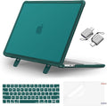 MOSISO Compatible with MacBook Pro 13 inch Case M2 2026-2016 A2338 M1 A2251 A2289 A2159 A1989 A1708 A1706, Heavy Duty Plastic Hard Case with Kickstand&Keyboard Skin&Screen Film&Type C, Teal Green