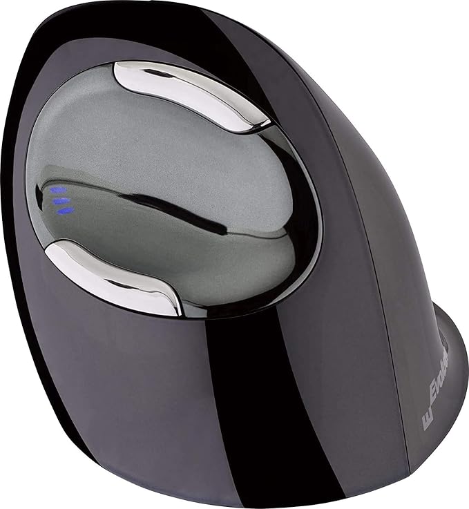 Evoluent Mouse VMDMW - VerticalMouse D, Right Hand Ergonomic Design, Evoluent Vertical Mouse D Medium with Wireless Connection for Laptop and PC, Plus Jestik Microfiber Cloth