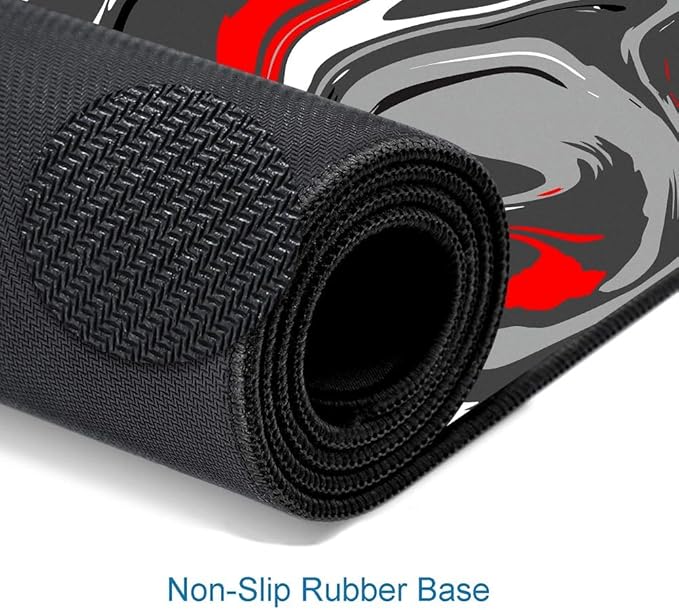 Rcege Large Mouse Pad for Desk - Gaming Mouse Pad with Stitched Edges, Anti-Slip Base for Keyboard and Mouse(Abstract Red,23.6L x 11.8W inches)