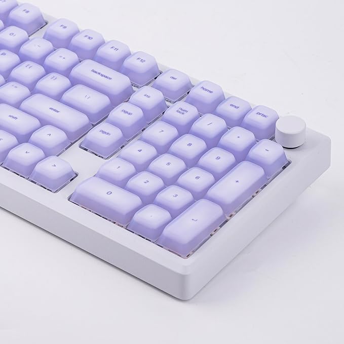 EPOMAKER AegisSil Keycap Set, Silicone Material, Cherry Profile, 113 Keys, 65%/75%/96%/Full Size, Custom Keyboard Keycaps Set for Cherry MX, Kailh, Outemu, Gateron Mechanical Gaming Keyboard (Purple)
