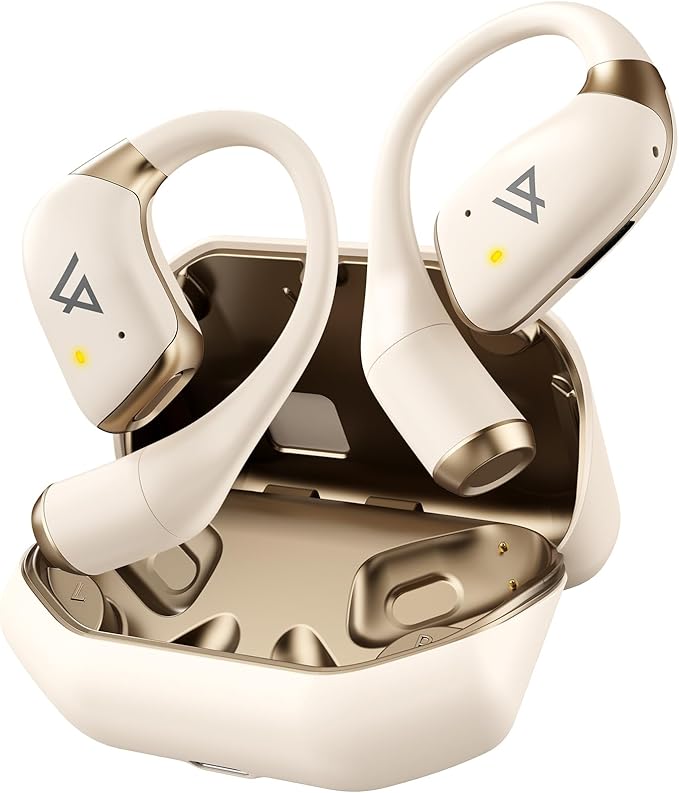Open Ear Earbuds Wireless Bluetooth 5.4, 40H Playback Open Ear Headphones with Ear Hooks, ENC Noise Cancelling, IP55 Waterproof Sports Earbuds for Running Gym Workout Travel, Deep Bass Stereo