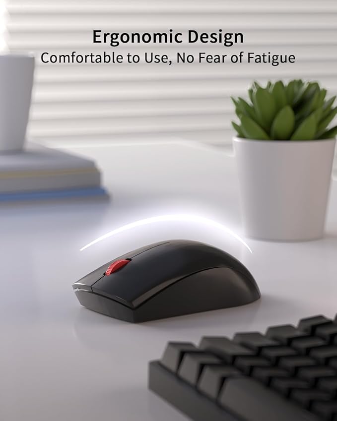 wegear USB Mouse WL150, Wireless Mouse for Laptop PC Mac, 2.4G Nano USB-A Ambidextrous Cordless Mouse, 1,000 DPI Ergonomic Portable Optical Computer Mice for Business Travel, Home Office