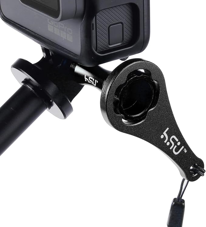 HSU Aluminum Thumbscrew Set + Wrench for Gopro Hero 13, 12, 11, 10, 9, 8, 7, 6, 5, 4, 3, AKASO Campark and Other Action Cameras (Black,3Pcs)