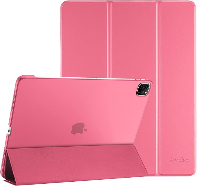 ProCase for iPad Pro 11 Inch Case 2022/2021/2020/2018(4th/3rd/2nd/1st Generation), iPad Pro 11" Slim Stand Hard Back Cover Shell Smart Folio Compatible with Pencil/Support Auto Wake/Sleep -Melonpink