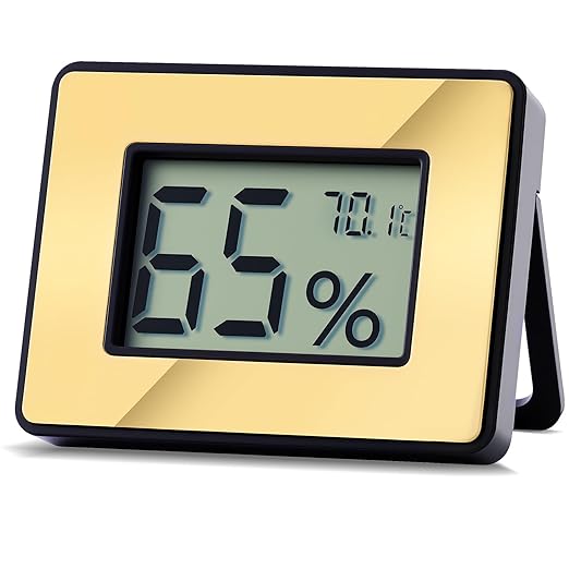 Digital Hygrometer Thermometer for Humidors & Home Use - High Accuracy Temperature Humidity Monitor for Greenhouse, Office, Home and Humidor. Fahrenheit(℉)/ Celsius(℃) Switch