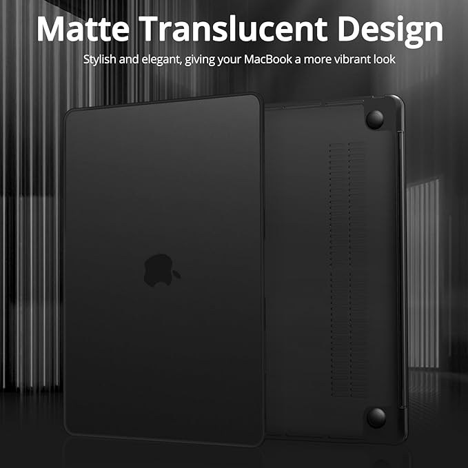 B BELK Compatible with MacBook Air 13 inch Case 2022 2021 2020 2019 2018 A2337 M1 A2179 A1932, Matte Plastic Hard Shell + Keyboard Cover+ Screen Protector for MacBook Air 13.3 inch Case, Frost Black