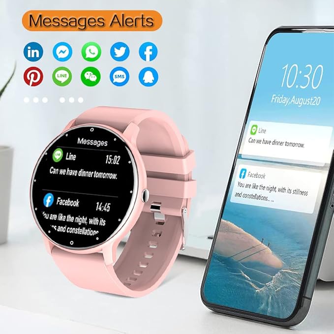 0.3inch Ultra Thin Smart Watch Fitness Tracker Pedometer with Heart Rate, Blood Pressure, Blood Oxygen and Sleep Monitoring Functions, Support Message Push Notification, Multiple OSD Languages