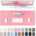 YSAGi Leather Desk Pad Protector, Large Mouse Pad, Non-Slip PU Leather Desk Blotter, Laptop Desk Pad/Mat, Waterproof Writing Pad for Office and Home (23.6" x 13.8", Pink)
