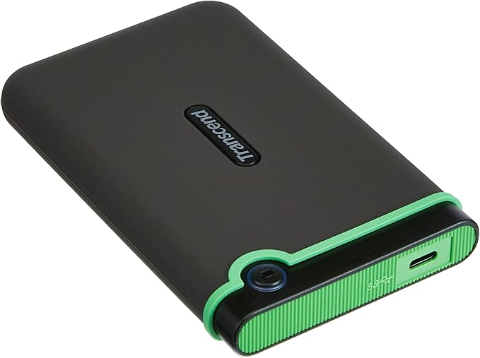 Transcend StoreJet 2TB Rugged External Hard Drive, for PS4/PC/Mac/Desktop, Laptop/Xbox One/Xbox 360, USB3.1Gen1(5Gbps) Type-C Portable HDD/One Touch Auto-Backup Button/Anti-Shock Resistant-TS2TSJ25M3C