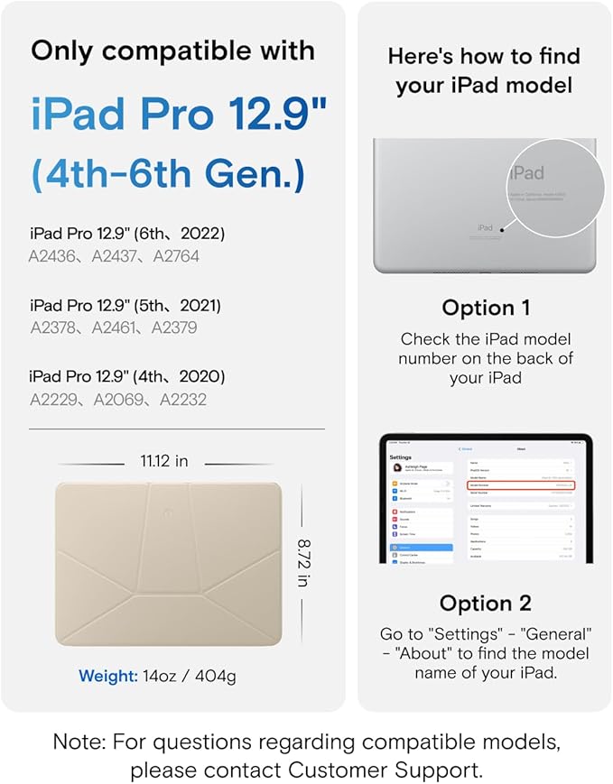 MOFT Dynamic Folio Case for iPad Pro 12.9" (6th 2022 | 5th 2021 | 4th 2020), Slim Magnetic Stand Case with 20+ Viewing Angles, Auto Wake/Sleep, Ultra Thin, Beach White x Terracotta