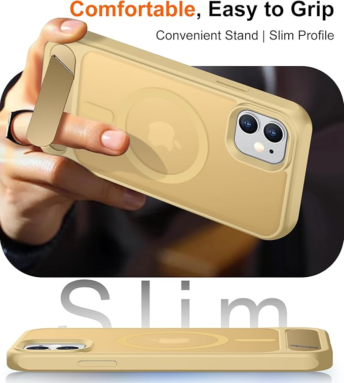Magnetic Compatible with iPhone 11 Phone Case, [Built-in Invisible Kickstand][Compatible with MagSafe] [Military Grade Shockproof] Slim Translucent Matte Phone Case for iPhone 11 6.1"