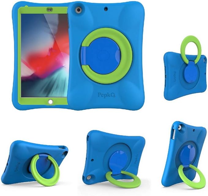 Kids EVA Case for iPad | Multi-Direction Stable Stand | Compatible with 10.5-Inch iPad Air 2019 (3rd Generation) (Blue+Green)