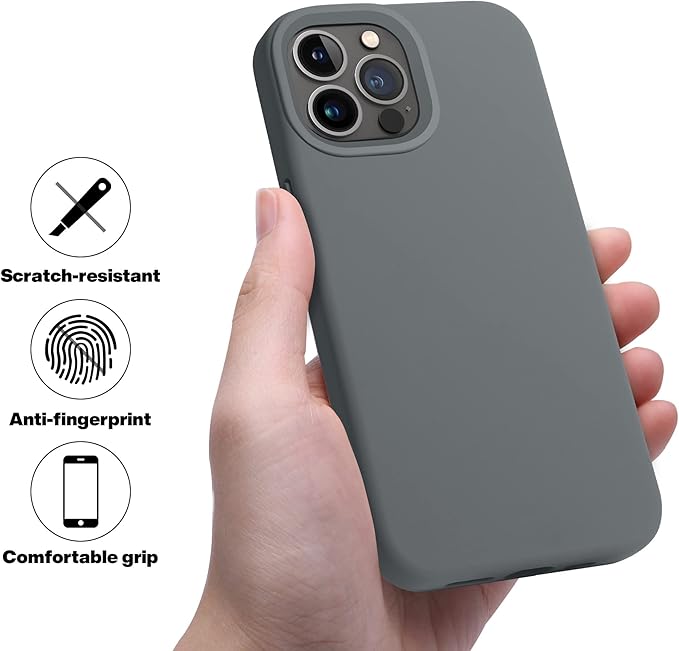 OTOFLY Designed for iPhone 13 Pro Max Case, Silicone Shockproof Slim Thin Phone Case for iPhone 13 Pro Max 6.7 inch (Space Gray)