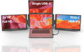 Triple Boost Pro 14" | Premium Triple Portable Monitor Extender | Full Aluminum | Quad Screens | 3×14” FHD 1080P HDR IPS | USB-C & HDMI | Compatible with 11”-18” Laptops