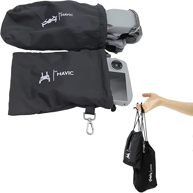 Protective Aircraft Sleeve for Dji Mavic Mini 3/3/4/5 Pro/Air 3s/Neo//Mini 4K RC 2/RC N1/N2 Remote Controller Portable Storage Pocket Carring Bag for Drone Accessories(Drawstring+Hook)