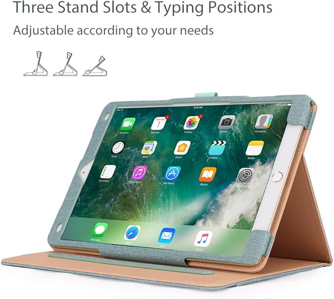 ProCase Case for iPad Air (3rd Gen) 10.5" 2019/iPad Pro 10.5" 2017, Vintage PU Leather Stand Folio Cover for iPad Air 3/iPad Pro 10.5-inch Multiple Viewing Angles with Pencil Holder -Teal