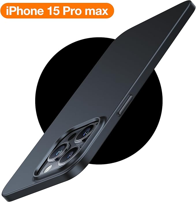 TORRAS Magnetic Slim-Fit for iPhone 15 Pro Max Case, Ultra-Thin 15 ProMax Phone Case Compatible with MagSafe, Lightweight Anti-Scratch Matte Hard iPhone 15 ProMax Case 6.7 inch OriginFit, Black