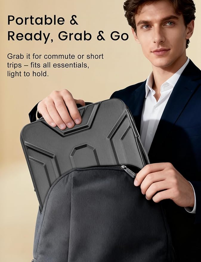DOMISO 17 inch Laptop Sleeve with Handle, Shockproof and Waterproof EVA Protective Laptop case, Laptop Sleeves for 17.3" HP Dell Asus Laptop, Dark Grey