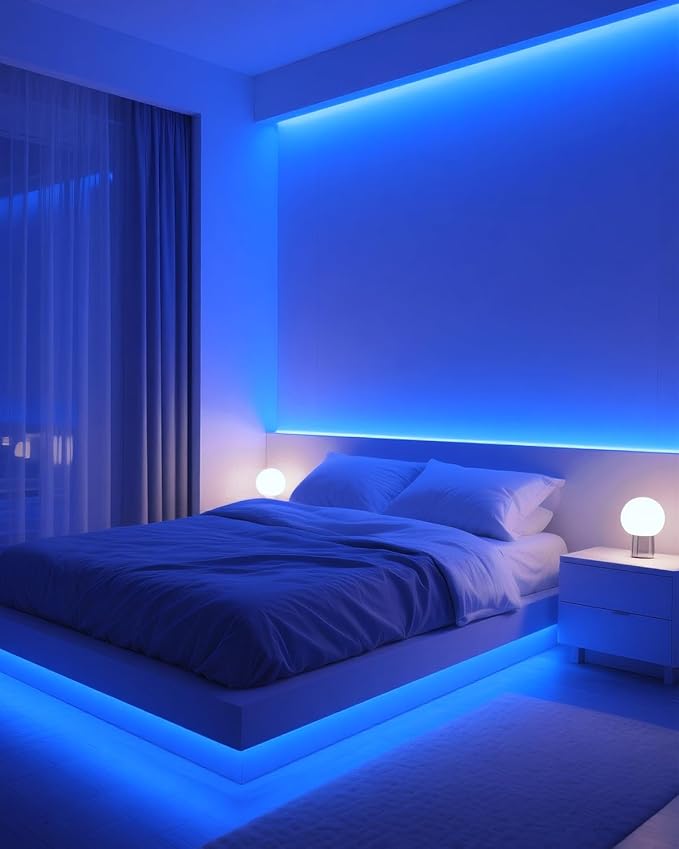 Aclorol LED Strip Lights 5V USB 6.56FT/2M 640 LEDs Blue Indoor Rope Lights for Bedroom Not Waterproof IP20 CRI85+ Flexible LED Light for TV Backlight Living Room Party DIY Lighting