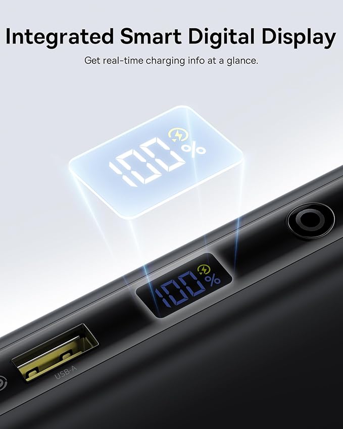 Baseus 100W Power Bank 20000mAh, Portable Laptop Charger with Built-in USB-C Dual Cables, Travel Essential PD QC Fast Charging for MacBook, iPad, iPhone 17/16, Samsung, Steam Deck, TSA-Approved