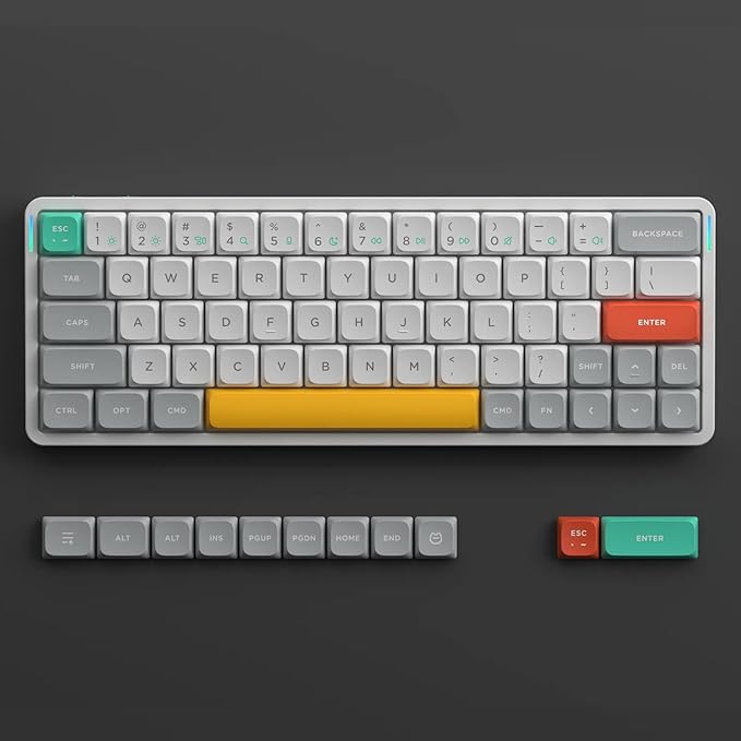 nuphy Air60 V2 Portable Wireless Keyboard 60% Low Profile Mechanical Keyboard Support QMK/VIA Compatible with Windows/mac OS/Linux Supports Bluetooth 5.1/2.4GHz/USB-C White - Gateron Brown Switch