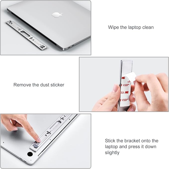 Laptop Risers for Desk, 4 Adjustable Heights Laptop Stand, Keyboard Riser, Ergonomic Laptops Feet for Desk, Compatible with MacBook Air Pro, with Dell, with HP, More 10-15.6” Laptops