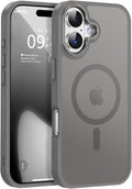 Newfuture Magnetic for iPhone 17 Case [Compatible with Magsafe] [Military Grade Drop Protection] Translucent Matte Anti-Scratch Shockproof Protective Phone Cover 6.3 Inch, Titanium Gray
