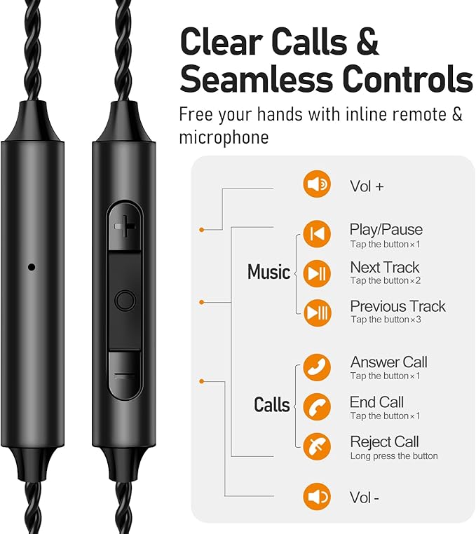 Vibes 202MC USB-C Wired Earbuds - USBC HiFi in Ear Headphones for iPhone 17/16/15 - Noise Isolating Ear Buds w/ Mic - Clear Sound, Deep Bass & Comfort-Fit Earphones - Silver Plated Cord, Carrying Case