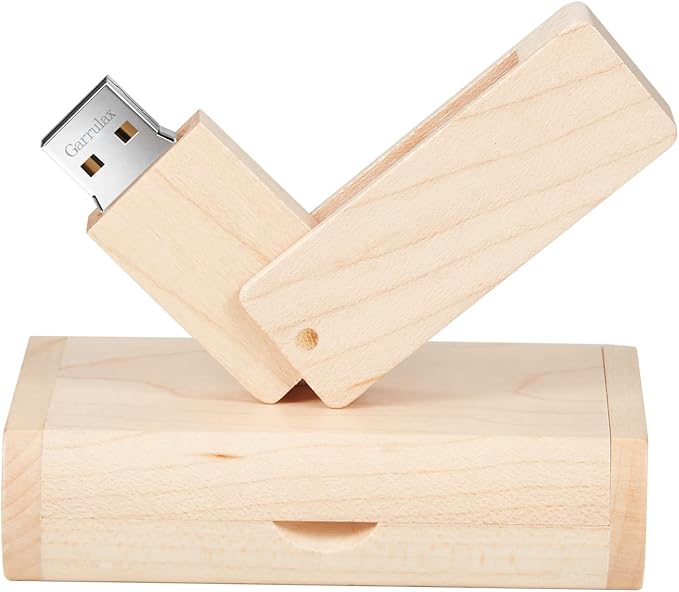 USB Flash Drive, 8GB Wooden USB2.0 High Speed USB Thumb Drives Memory Stick Pen Date Storage Stick Pendrive (Maple Rotatable)