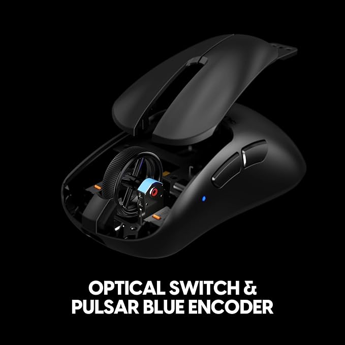Pulsar Gaming Gears Xlite v4 Wireless Gaming Mouse, Ultra Lightweight 1.9 oz (54g), Ergonomic, Optical Switch, 32000 DPI, 750 IPS, XS-1 Sensor, 8k Compatible (Mini, White)