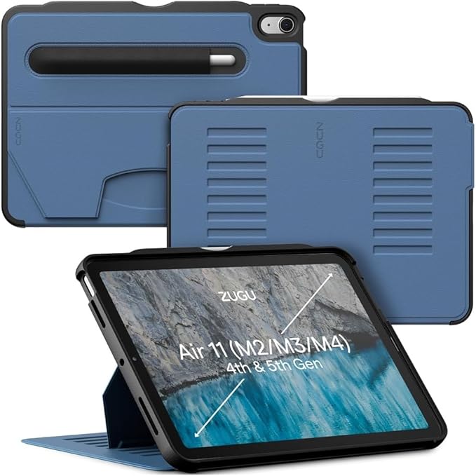 ZUGU CASE for iPad Air 11 M4 2026/M3 2025/M2 2024 iPad Air 4 & 5 10.9 Inch (2020/2022) - Protective, Ultra Thin, Magnetic Stand, Sleep/Wake Cover with Apple Pencil Charging & Storage - Slate Blue