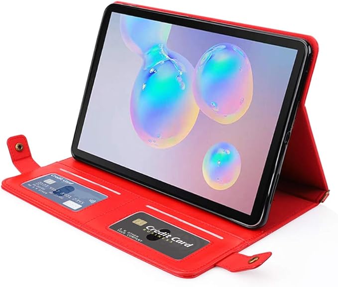 Handbag Case for iPad 10.2" (2019-2021) & iPad Pro/Air 10.5", Techcircle Folio Stand iPad Crossbody Wallet Case with Pencil Holder & Envelope Pocket, Hand Strap+Shoulder Strap Protective Cover, Red