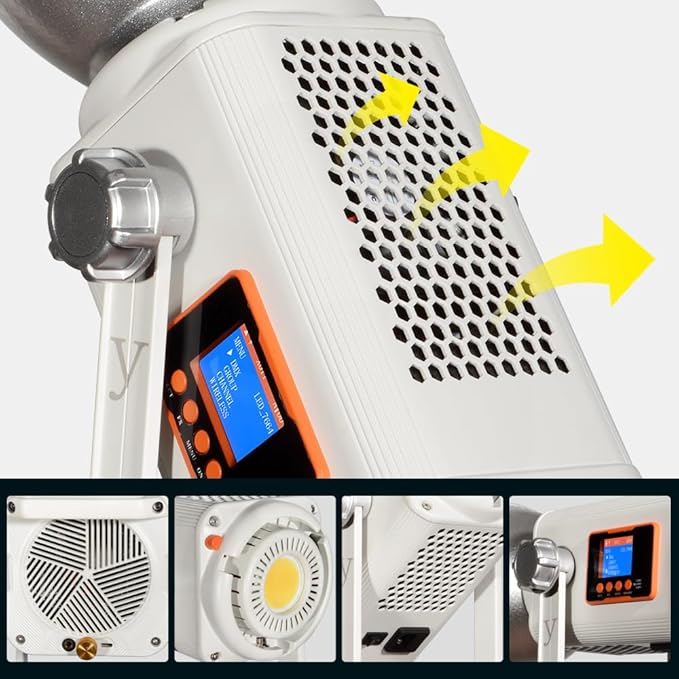 300W Bi-Color LED Spotlight-2700K-6500K Adjustable CRI 96,DMX/App Control,Led Video Light Bowens Mount for Photography/Videography/YouTube/TikTok Content Creation & Live Streaming (Silver)
