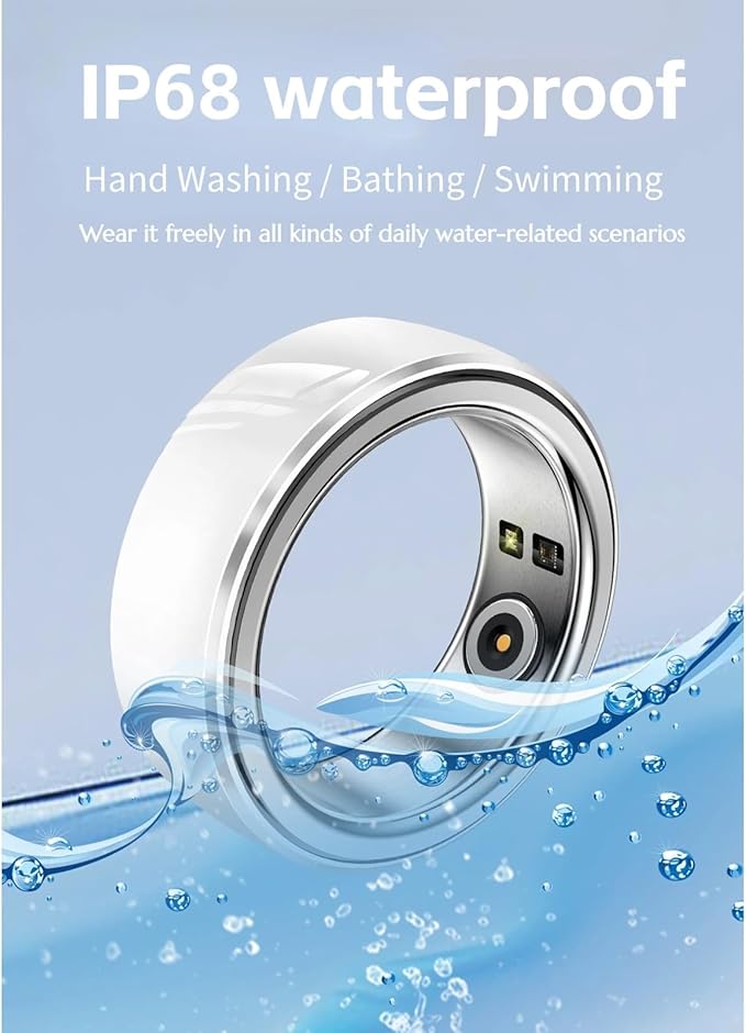 Yoidesu Smart Health Ring for Women & Men, IP68 Waterproof Wearable Fitness Ring Rechargeable with Sleep Monitoring Step Counting Camera Control Heart Rate (8)