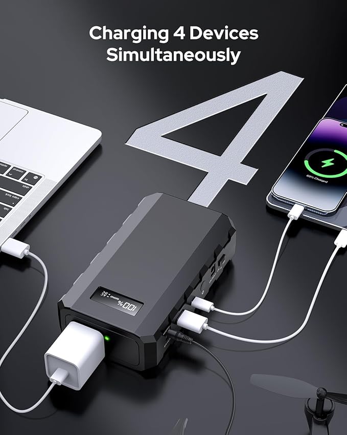 Apowking Power Bank with AC Outlet, 65W Portable Laptop Battery Bank Fast Charging, 88.8Wh 24000mah Power Station for Outdoor Camping PowerBank Travel Home Power Backup