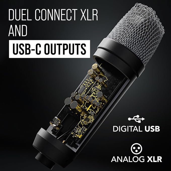 RØDE NT1 5th Gen Large-Diaphragm Studio Condenser Microphone - XLR & USB Outputs - Shock Mount & Pop Filter Included - Music Production, Vocal Recording, Podcasting - Black - Professional Audio