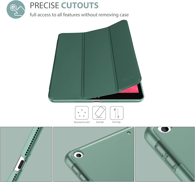 ProCase Smart Case for iPad 9.7 Inch iPad 6th/5th Generation 2018 2017(Model: A1893 A1954 A1822 A1823), Ultra Slim Lightweight Stand Cover with Translucent Frosted Back -Mgreen