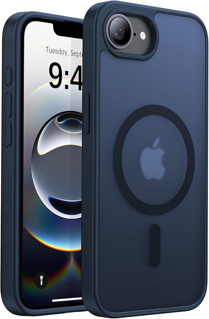 Eastinbox Magnetic Shockproof for iPhone 17e & iPhone 16e Case [Compatible with MagSafe] [Military-Grade Protection] Anti-Yellowing, Matte Protective Phone Case for iPhone 17 e/16 e 6.1", Blue