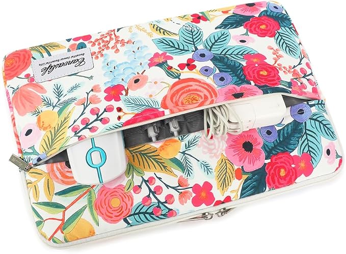 canvaslife Garden Rose Waterproof Pattern Laptop Sleeve 15 Inch 15 Case and 15.6 Laptop Bag