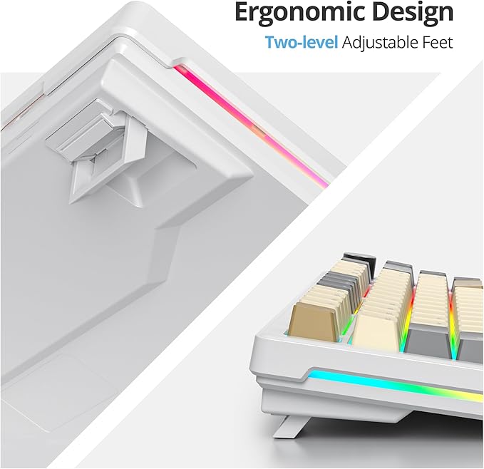 75% Brown Creamy Mechanical Keyboard Wired, Creamy Sound Gasket Gaming Thocky Keyboard with Knob, Hot Swappable RGB Custom Keyboard, Pre-lubed Cream Switch Keyboard (82 Caramel)