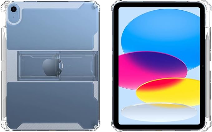 for iPad 9.7 inch Clear Case 2018/2017,iPad 6th/5th Generation Cover with Pencil Holder & Kickstand Anti-Slip Soft TPU Back Shockproof [Corner Protection] Ultra Thin Transparent Shell, Clear