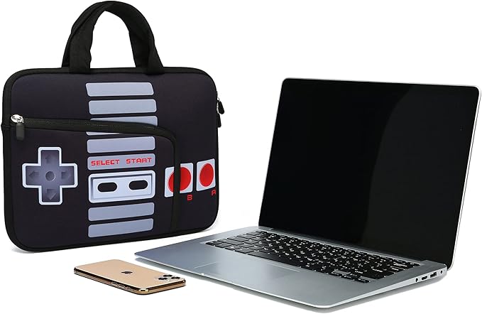 11 11.6 12 12.1 12.5 inches Laptop Sleeve Chromebook Case Ultrabook Case Notebook Sleeve PC Messenger Bag Tablet Case Neoprene Handle Sleeve for Men Women, Two Pockets (Games)