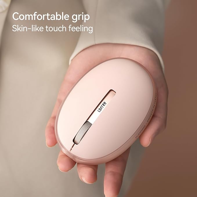 LOFREE Pudding Dual Mode Wireless Mouse with 5 Adjustable DPI Levels, Rechargeable, Office, for Windows, MacOS, iOS, Android, Compatible with PC, Mac, Laptop（Foundation）
